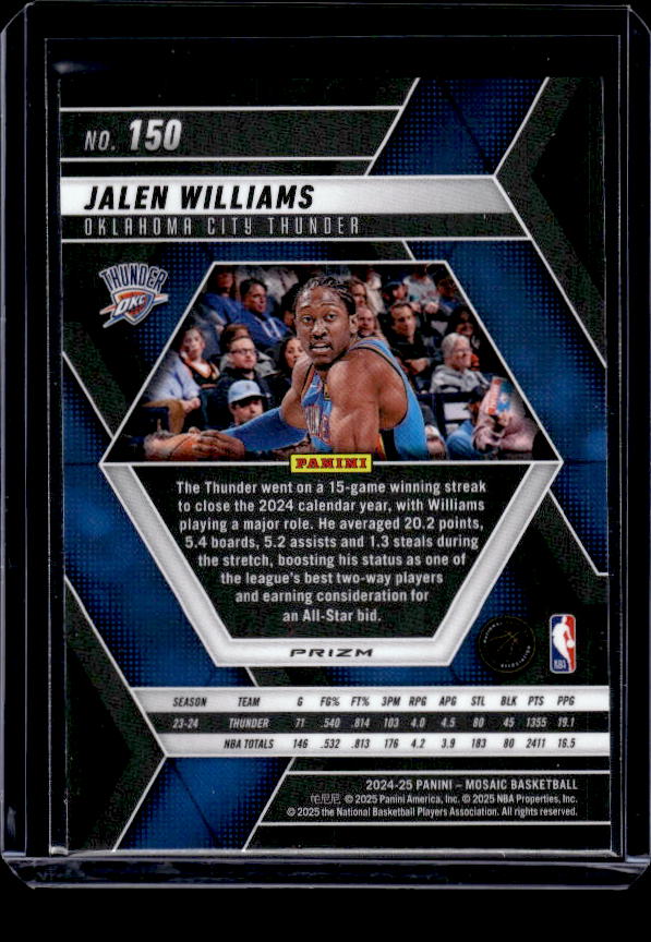 2024-25 Panini Mosaic #150 Jalen Williams Green Mosaic