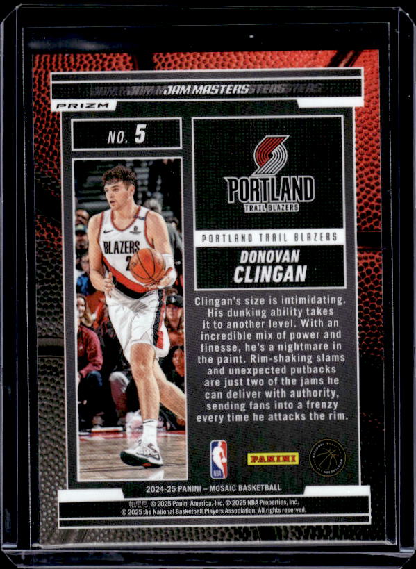 2024-25 Panini Mosaic #5 Donovan Clingan Jam Masters Mosaic