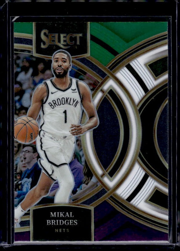 2023-24 Panini Select #167 Mikal Bridges Green White Purple Prizms