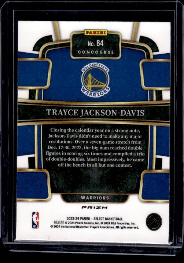 2023-24 Panini Select #84 Trayce Jackson-Davis Blue Prizms