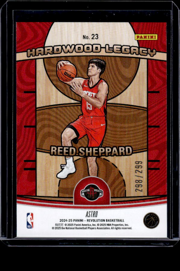 2024-25 Panini Revolution #23 Reed Sheppard Hardwood Legacy Red Astro #/299