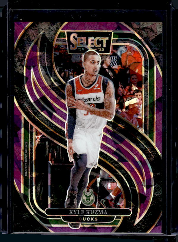 2024-25 Panini Select #106 Kyle Kuzma Purple Cracked Ice Prizm #/99