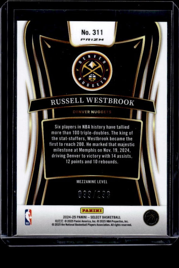 2024-25 Panini Select #311 Russell Westbrook Red Flash Prizm #/299