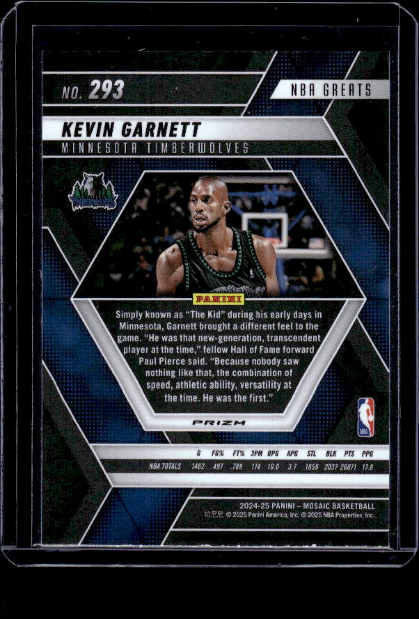 2024-25 Panini Mosaic #293 Kevin Garnett Green Mosaic