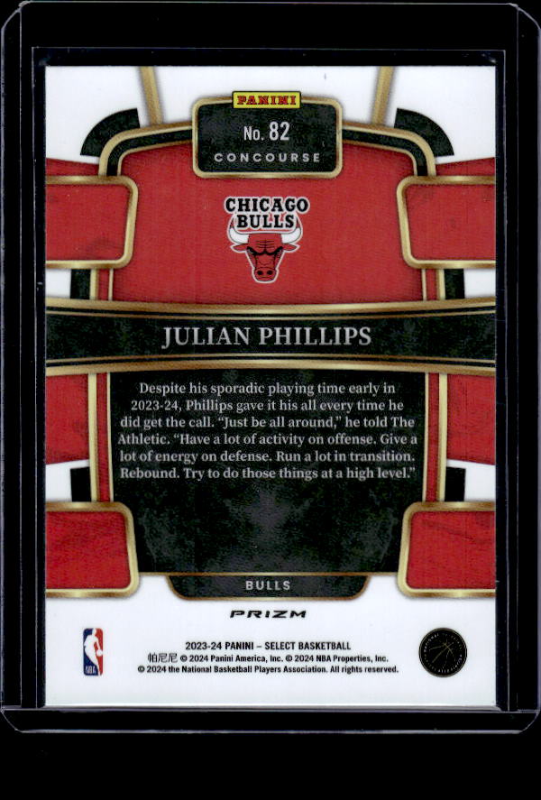 2023-24 Panini Select #82 Julian Phillips Blue Prizms