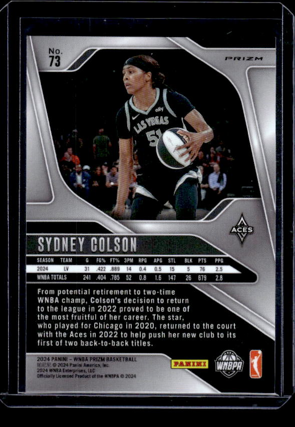 2024 Panini Prizm WNBA #73 Sydney Colson Ice Orange Prizms