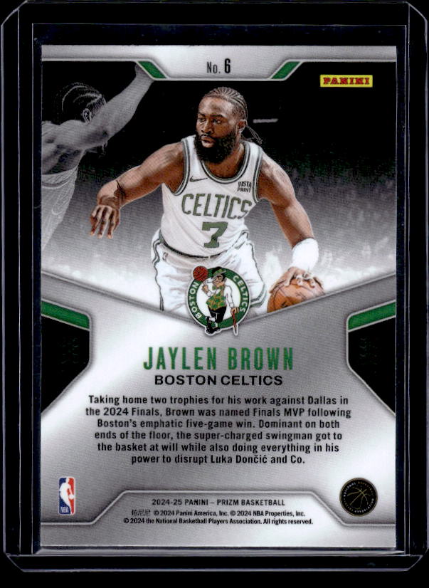 2024-25 Panini Prizm #6 Jaylen Brown Dominance