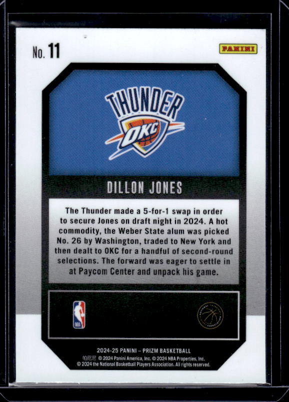 2024-25 Panini Prizm #11 Dillon Jones Emergent