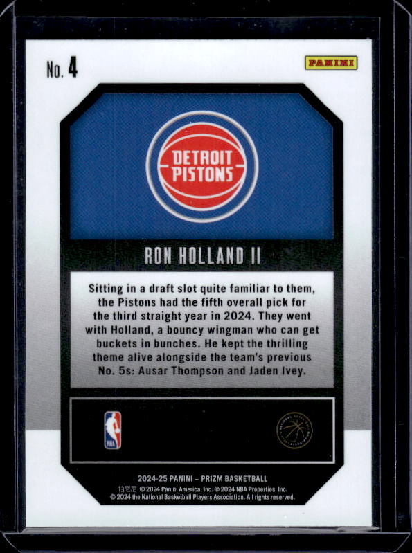 2024-25 Panini Prizm #4 Ron Holland II Emergent