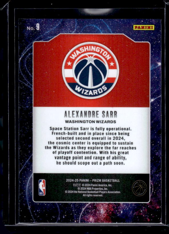 2024-25 Panini Prizm #9 Alexandre Sarr Deep Space