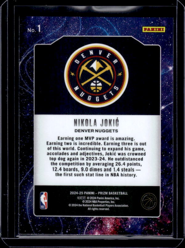 2024-25 Panini Prizm #1 Nikola Jokic Deep Space