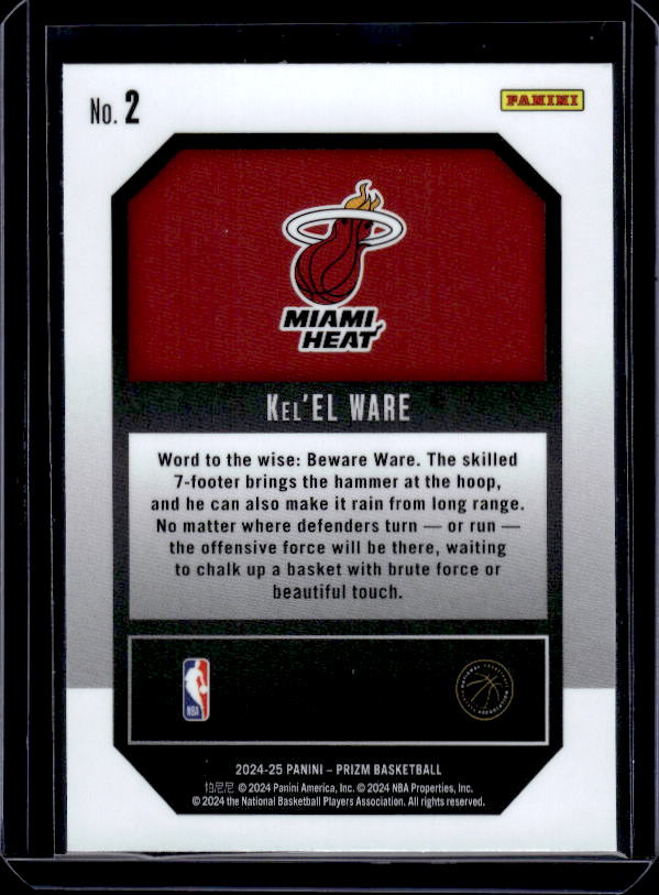 2024-25 Panini Prizm #2 Kel'el Ware Emergent