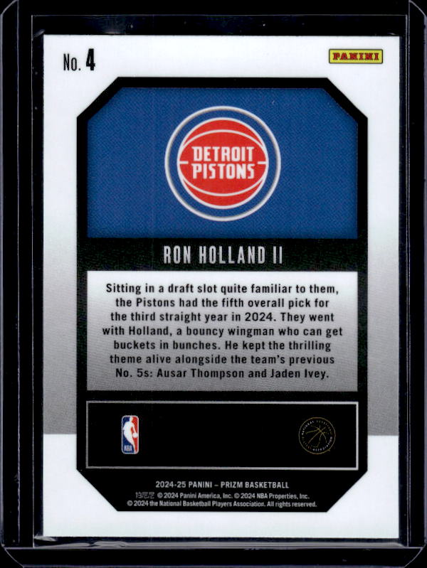 2024-25 Panini Prizm #4 Ron Holland II Emergent