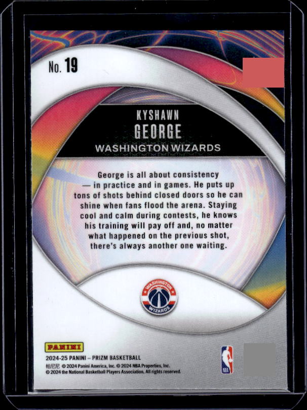 2024-25 Panini Prizm #19 Kyshawn George Instant Impact