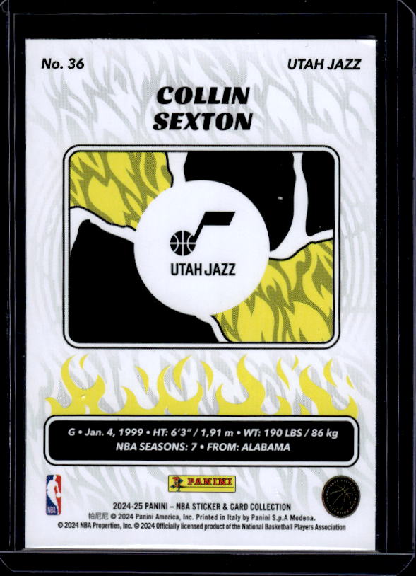 2024-25 Panini NBA Sticker & Card Collection #36 Collin Sexton Cards