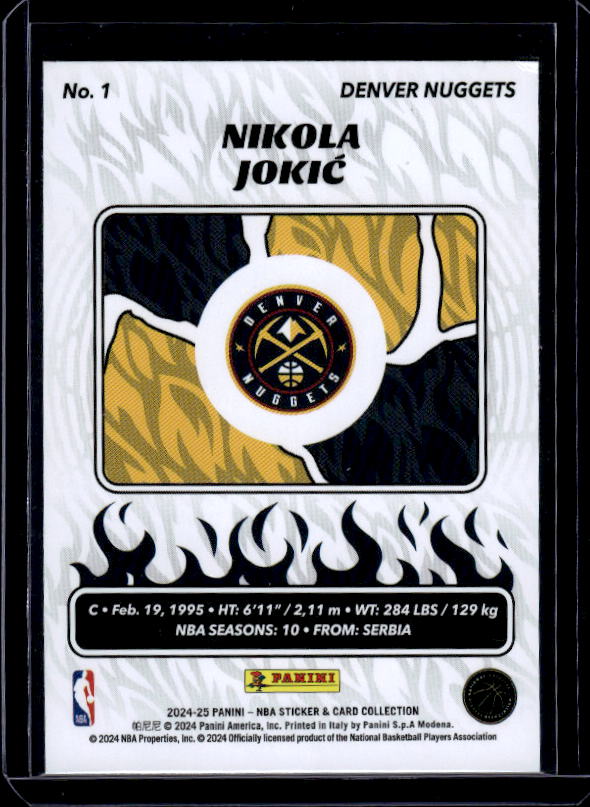 2024-25 Panini NBA Sticker & Card Collection #1 Nikola Jokić Cards