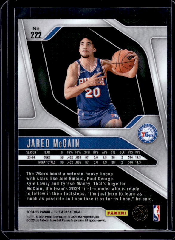 2024-25 Panini Prizm #222 Jared McCain