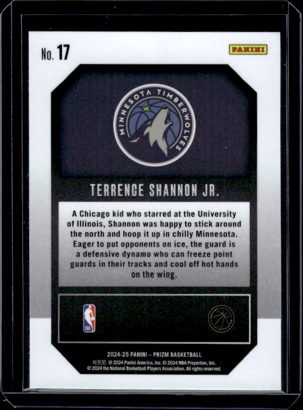 2024-25 Panini Prizm #17 Terrence Shannon Jr. Emergent
