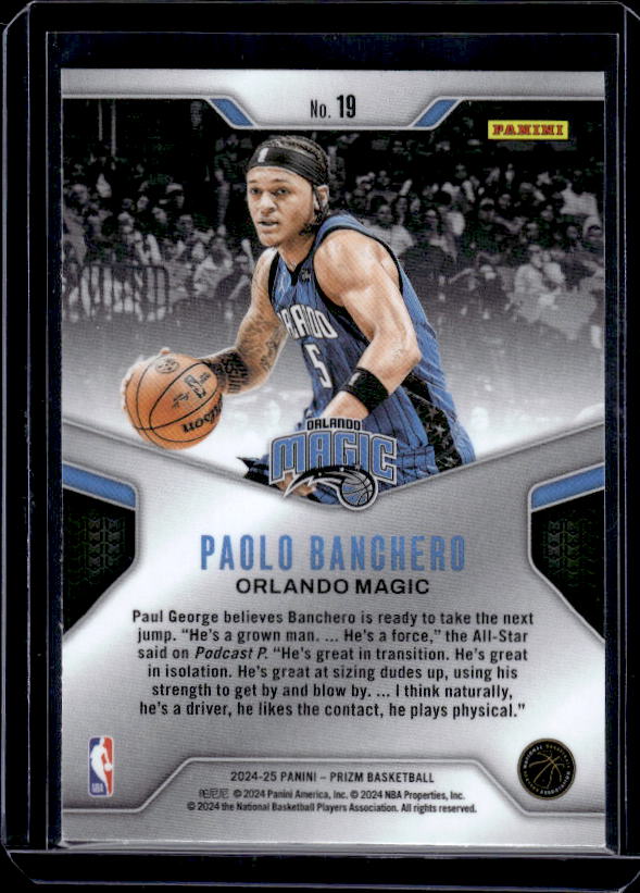 2024-25 Panini Prizm #19 Paolo Banchero Dominance