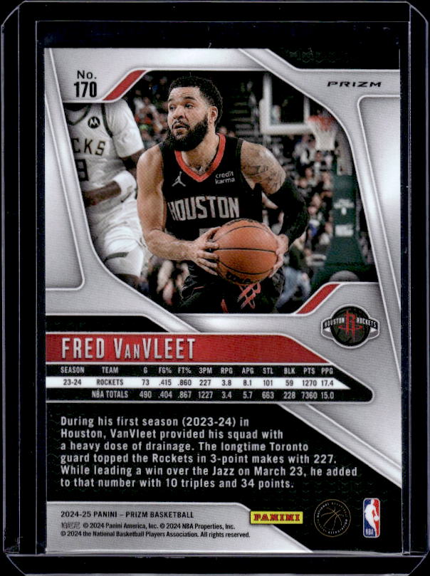 2024-25 Panini Prizm #170 Fred VanVleet Prizms Green