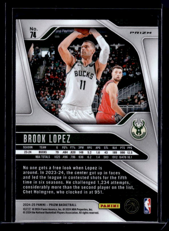 2024-25 Panini Prizm #74 Brook Lopez Prizms Green