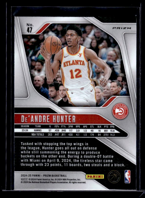 2024-25 Panini Prizm #47 De'Andre Hunter Prizms Green