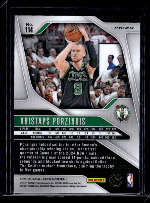 2024-25 Panini Prizm #114 Kristaps Porzingis Prizms Green