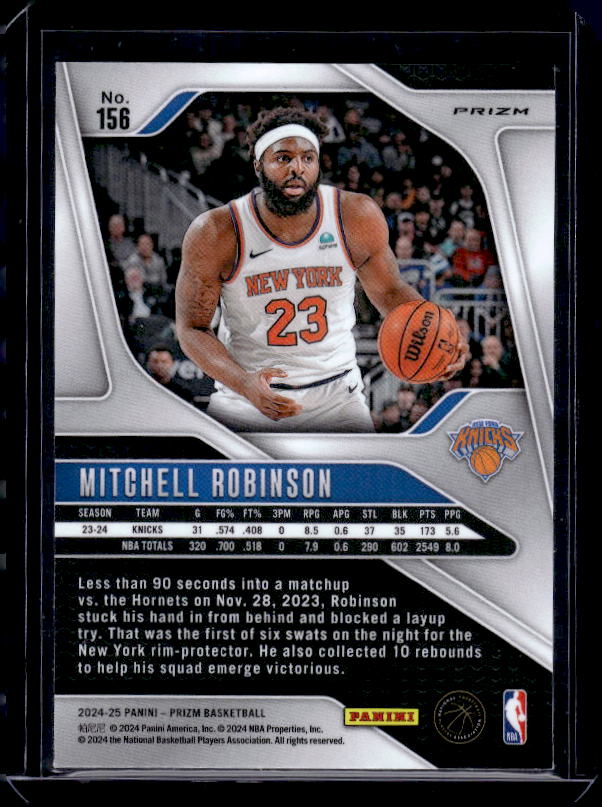 2024-25 Panini Prizm #156 Mitchell Robinson Prizms Green