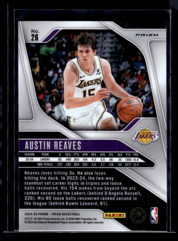 2024-25 Panini Prizm #26 Austin Reaves Prizms Green