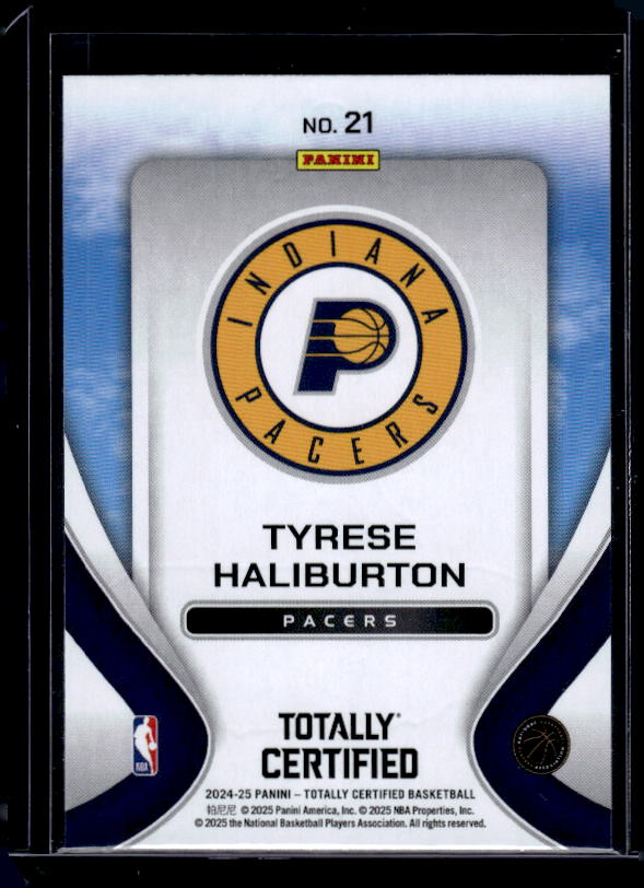 2024-25 Panini Totally Certified #21 Tyrese Haliburton Franchise Foundations