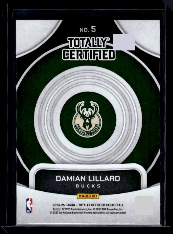2024-25 Panini Totally Certified #5 Damian Lillard On Target Mirror