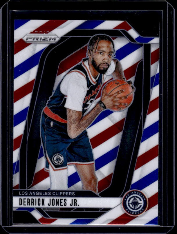 2024-25 Panini Prizm #34 Derrick Jones Jr. Prizms Red White and Blue