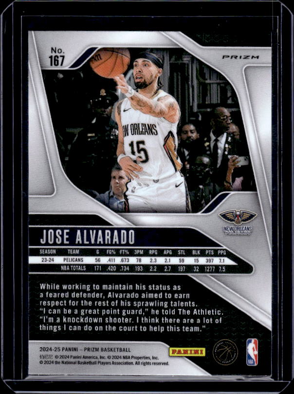 2024-25 Panini Prizm #167 Jose Alvarado Prizms Red White and Blue