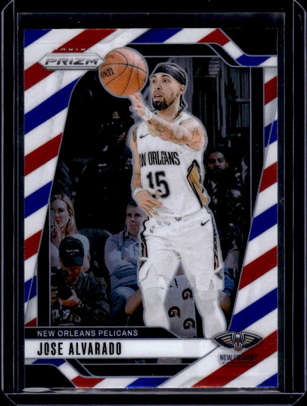 2024-25 Panini Prizm #167 Jose Alvarado Prizms Red White and Blue