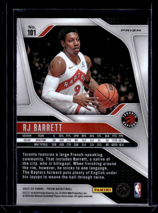 2024-25 Panini Prizm #101 RJ Barrett Prizms Red White and Blue