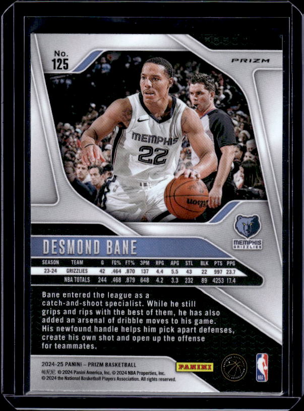 2024-25 Panini Prizm #125 Desmond Bane Prizms Red White and Blue