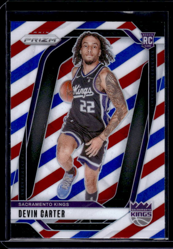 2024-25 Panini Prizm #231 Devin Carter Prizms Red White and Blue