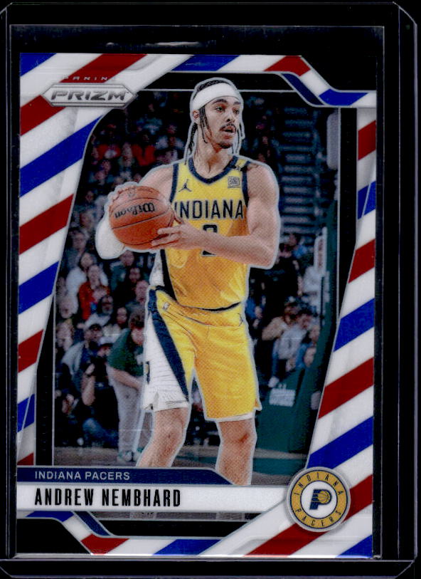 2024-25 Panini Prizm #6 Andrew Nembhard Prizms Red White and Blue