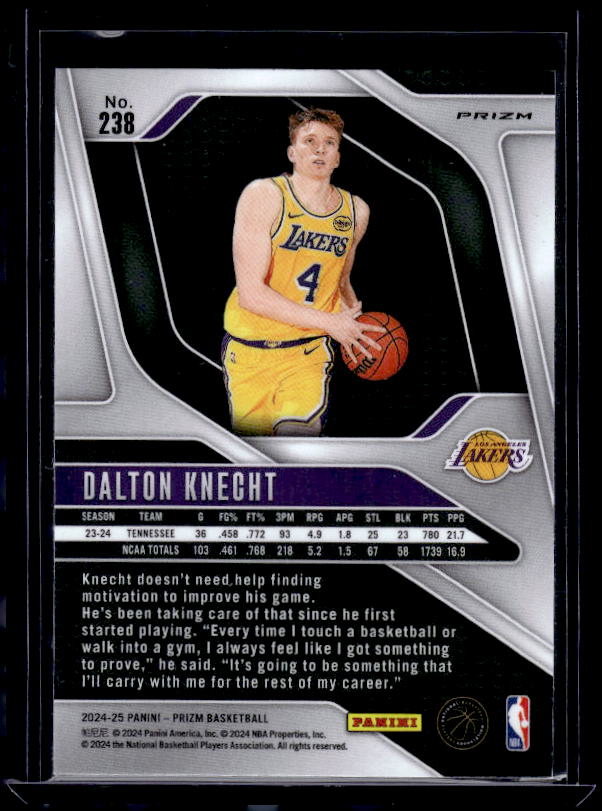 2024-25 Panini Prizm #238 Dalton Knecht Prizms Red White and Blue