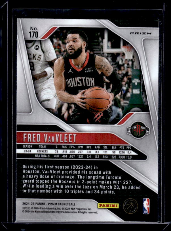 2024-25 Panini Prizm #170 Fred VanVleet Prizms Red White and Blue