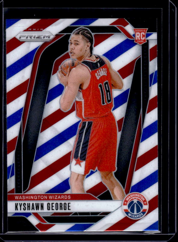 2024-25 Panini Prizm #257 Kyshawn George Prizms Red White and Blue
