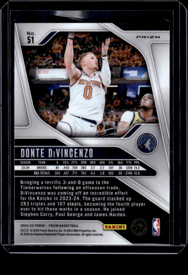 2024-25 Panini Prizm #51 Donte DiVincenzo Prizms Red White and Blue