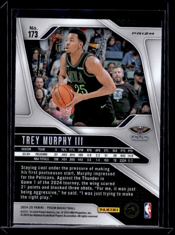 2024-25 Panini Prizm #173 Trey Murphy III Prizms Red White and Blue