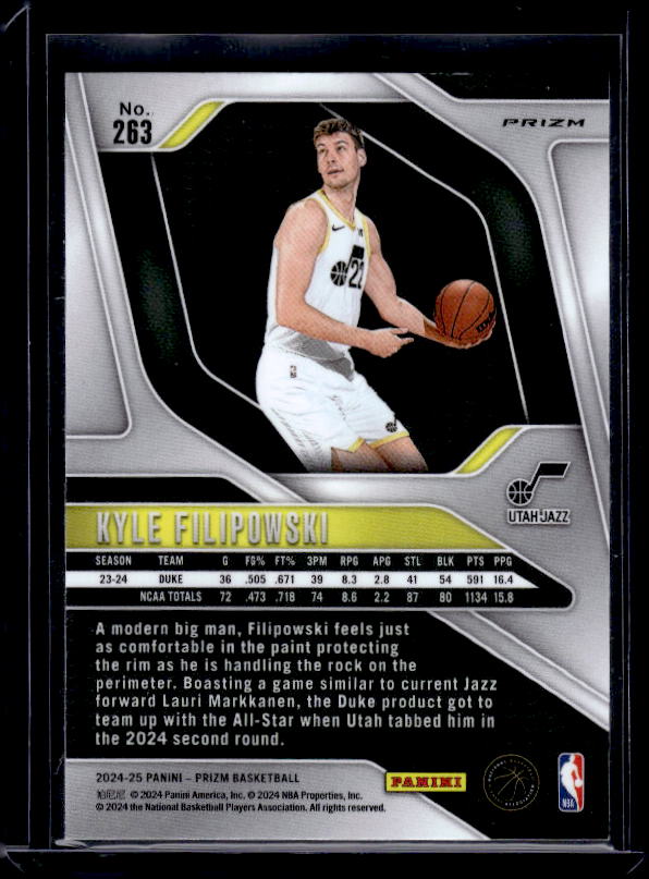 2024-25 Panini Prizm #263 Kyle Filipowski Prizms Red White and Blue