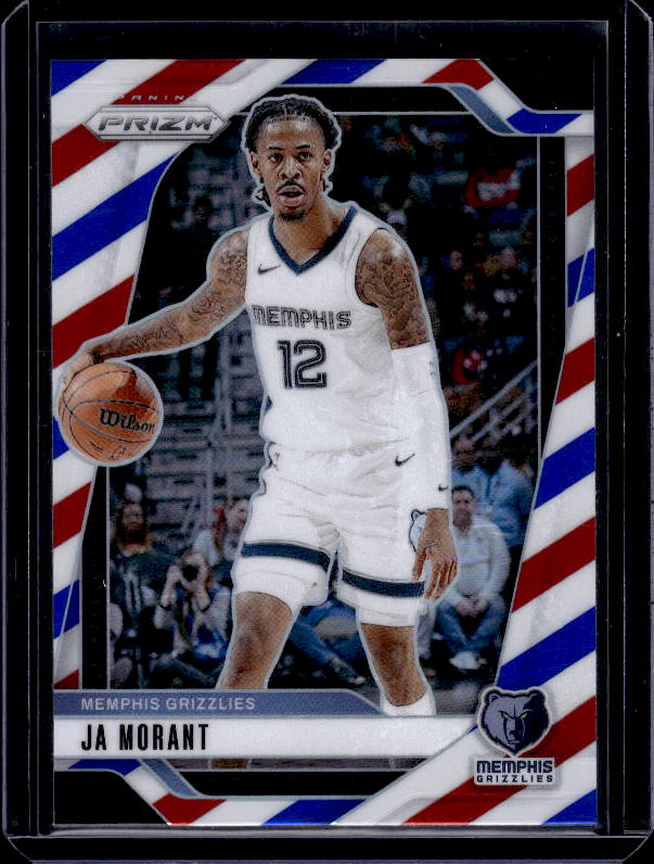 2024-25 Panini Prizm #64 Ja Morant Prizms Red White and Blue