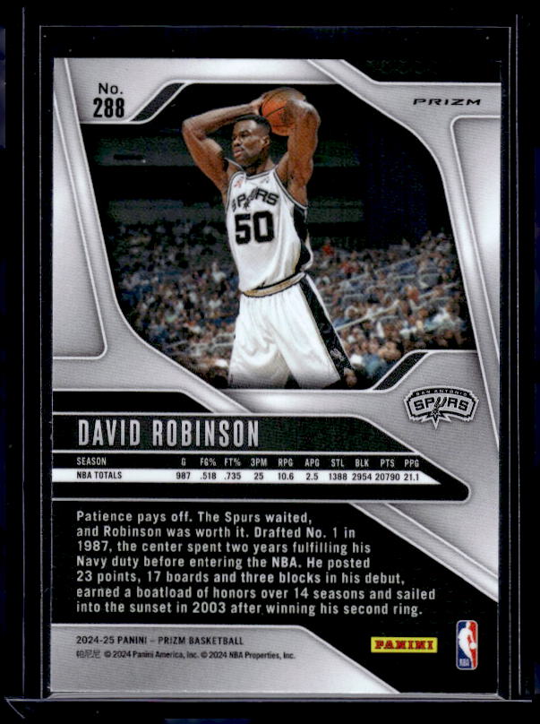 2024-25 Panini Prizm #288 David Robinson Prizms Red White and Blue