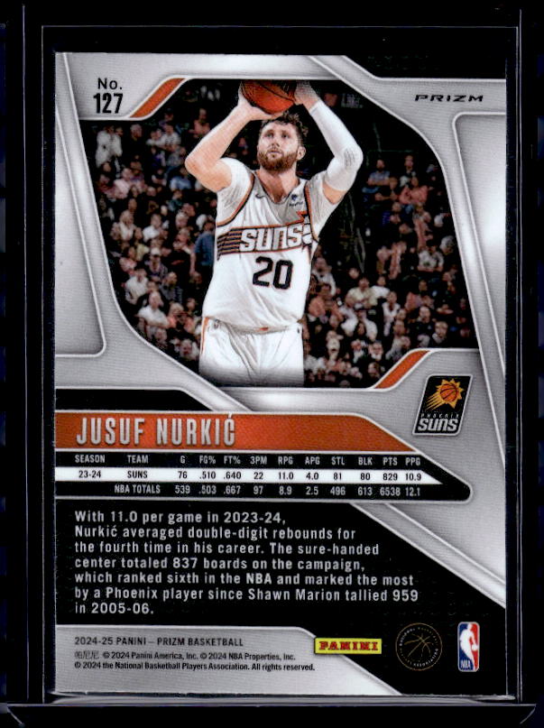 2024-25 Panini Prizm #127 Jusuf Nurkic Prizms Red White and Blue