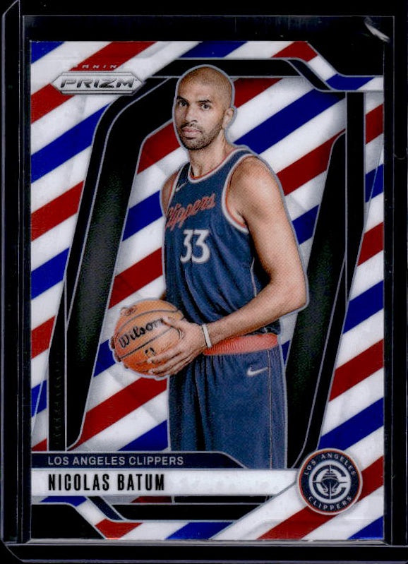 2024-25 Panini Prizm #177 Nicolas Batum Prizms Red White and Blue