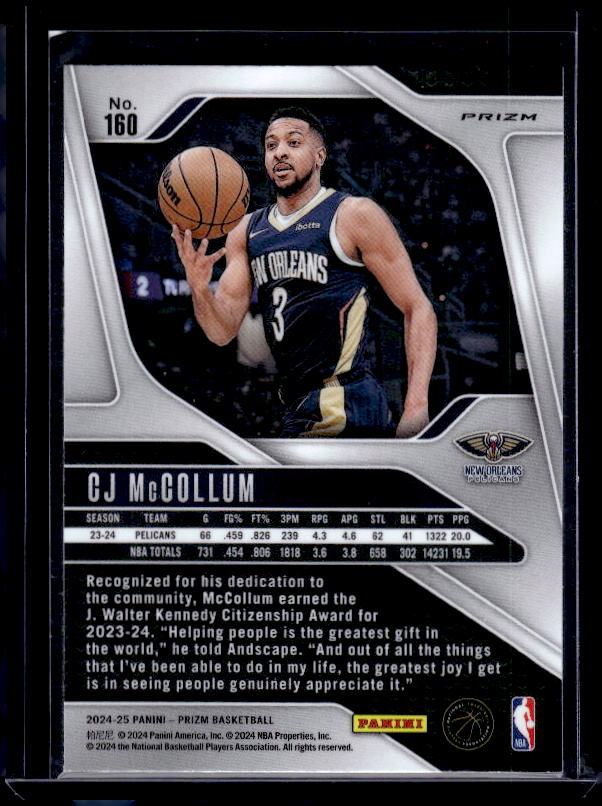 2024-25 Panini Prizm #160 CJ McCollum Prizms Red White and Blue