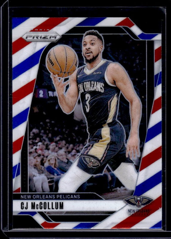 2024-25 Panini Prizm #160 CJ McCollum Prizms Red White and Blue